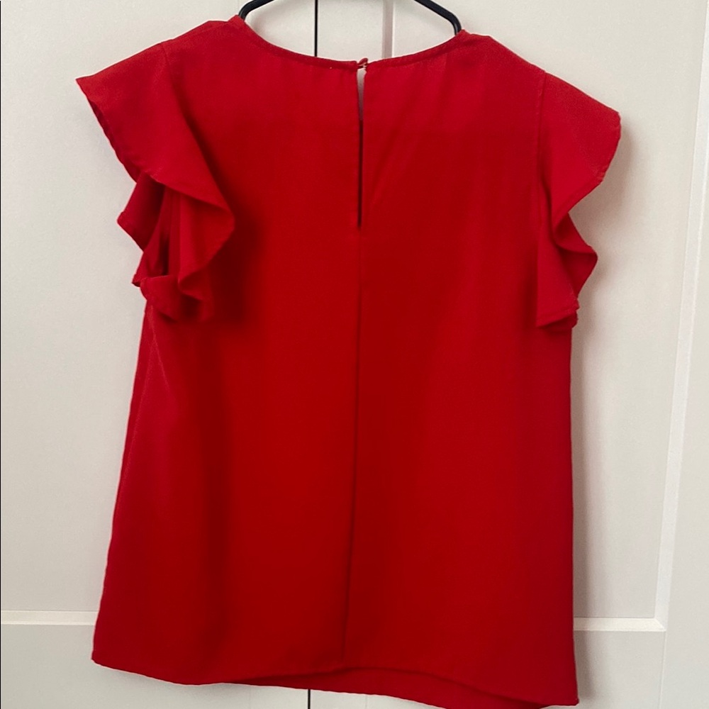 Vibrant Red Ruffle Blouse - Picture 7 of 7